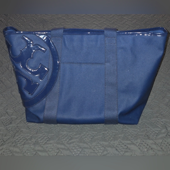 Tory Burch Beach Canvas Tote In Royal Blue Large - Picture 4 of 14